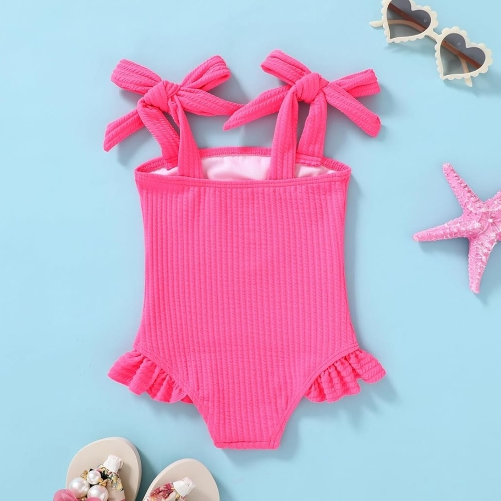 Amazon Hot Pink One Piece Bathing Suit Toddler Size 18-24 Mont… - Picture 3 of 11